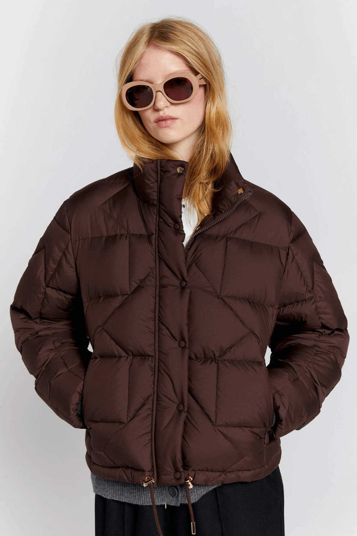 QUEST MONOGRAM DOWN PUFFER MAHOGANY