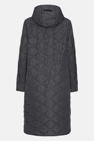 LONG QUILT COAT ASPHALT