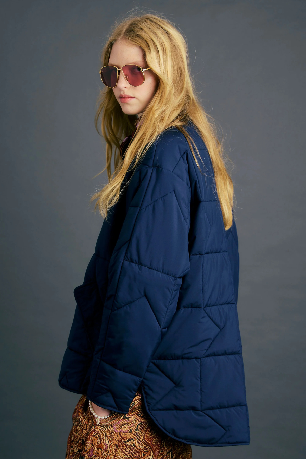 QUILTED MONOGRAM JACKET NAVY