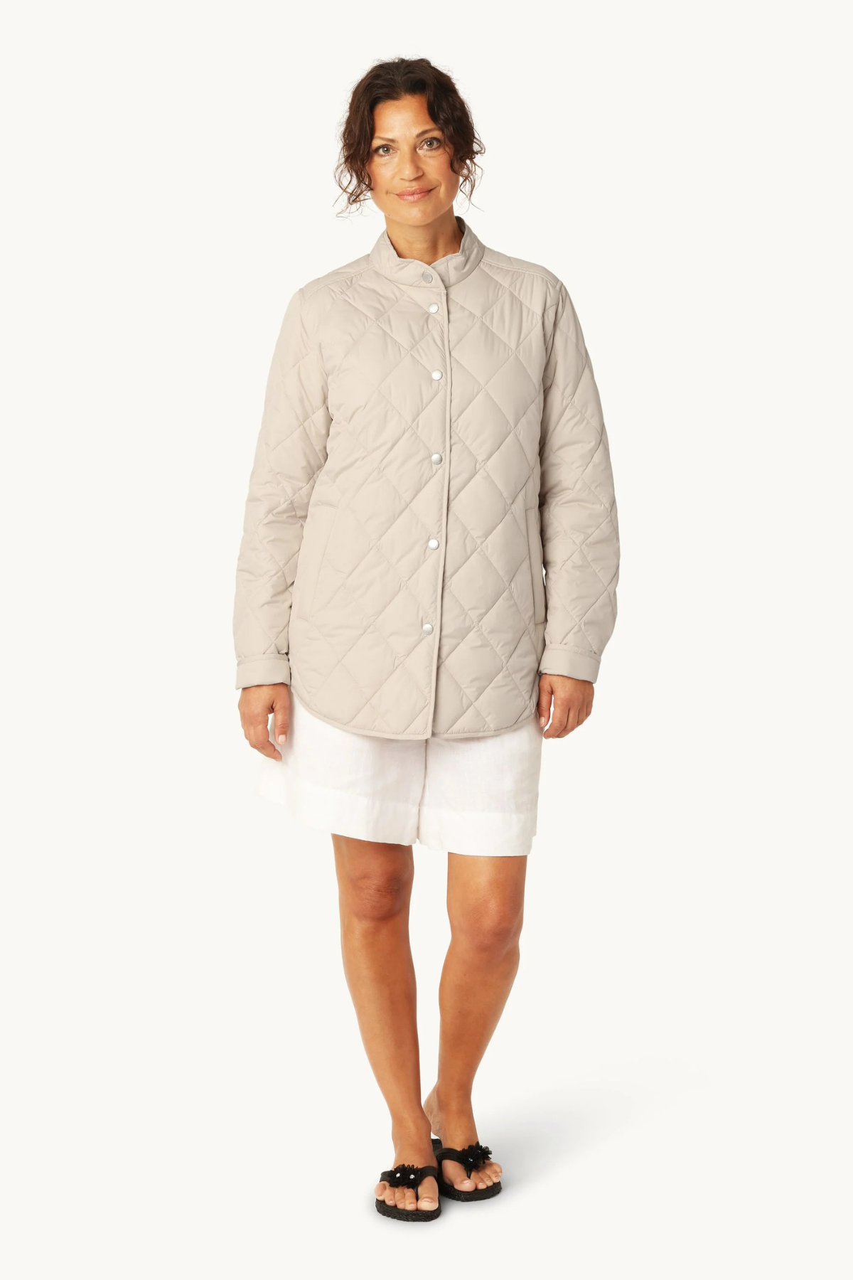 QUILTED SHIRT JACKET LIGHT CAMEL