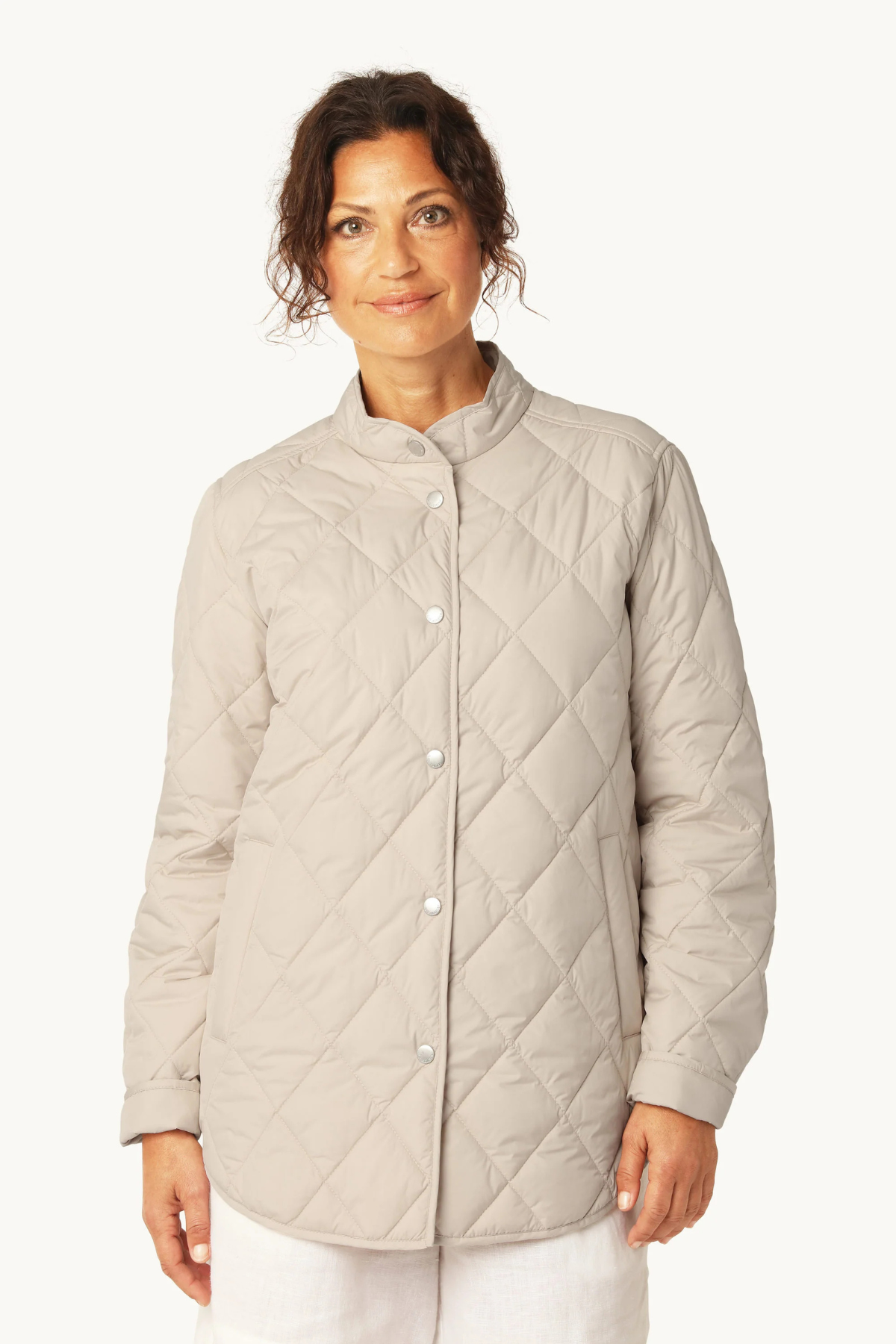 QUILTED SHIRT JACKET LIGHT CAMEL