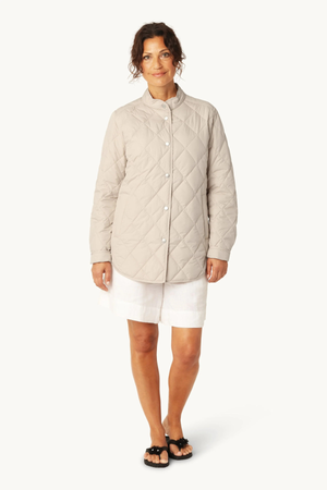 QUILTED SHIRT JACKET LIGHT CAMEL