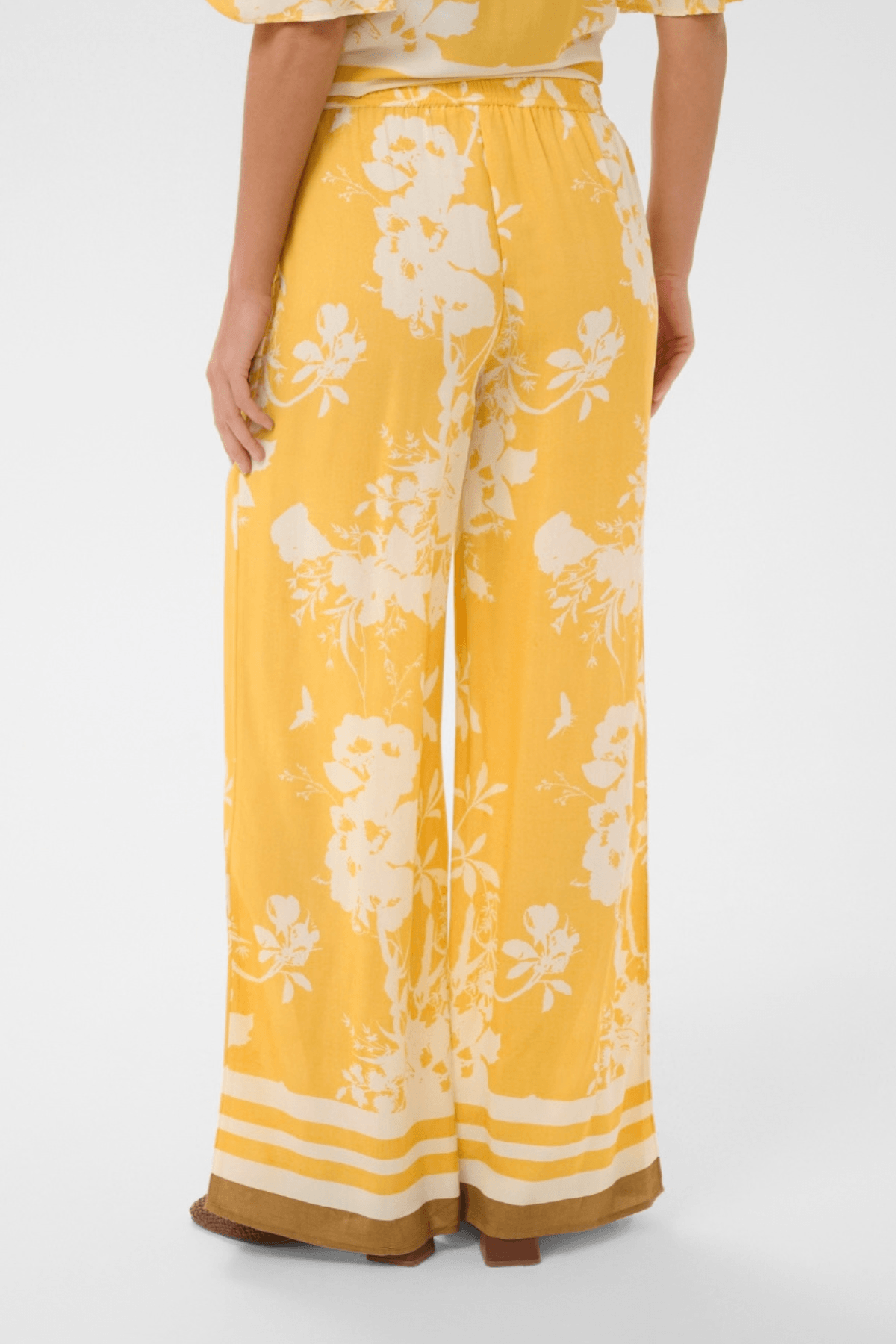 RASHEDA PANTS GOLDEN APRICOT FLOWER