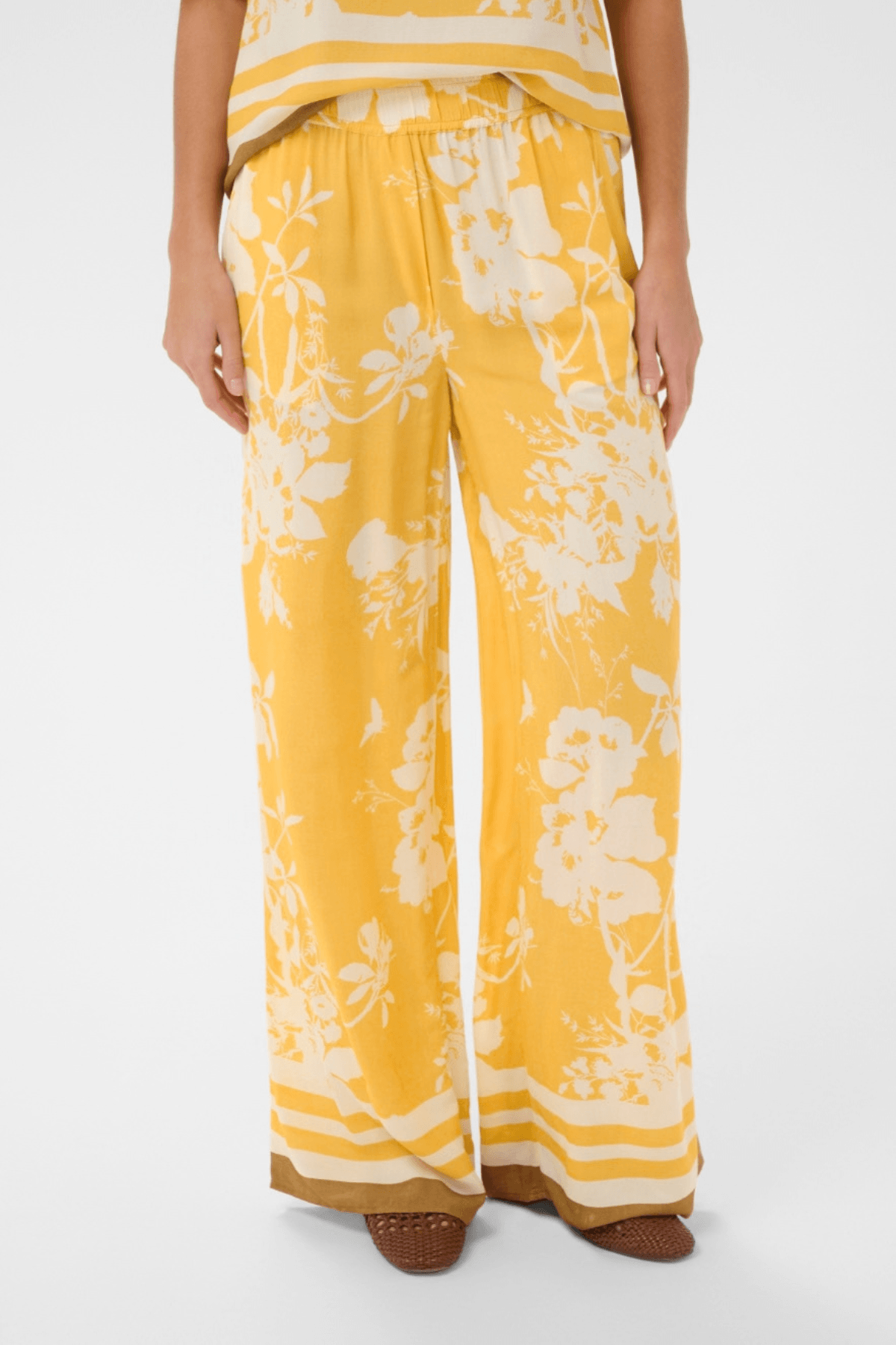 RASHEDA PANTS GOLDEN APRICOT FLOWER