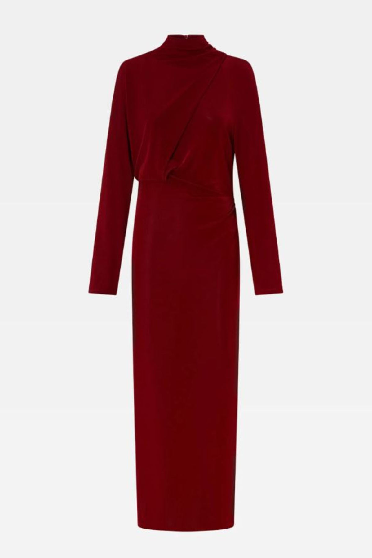 RAVINE DRAPED SLEEVE DRESS CHERRY