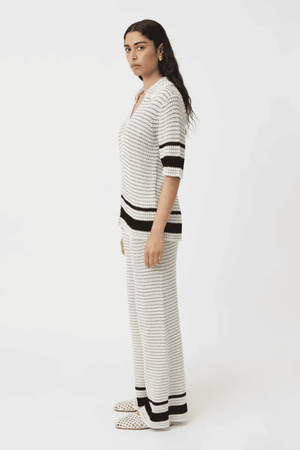 REEF KNIT BOYFRIEND SHIRT CREAM/BLACK