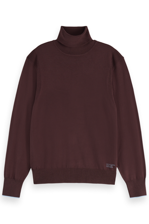 RELAXED FIT ROLL NECK PULLOVER CHOCOLATE PLUM