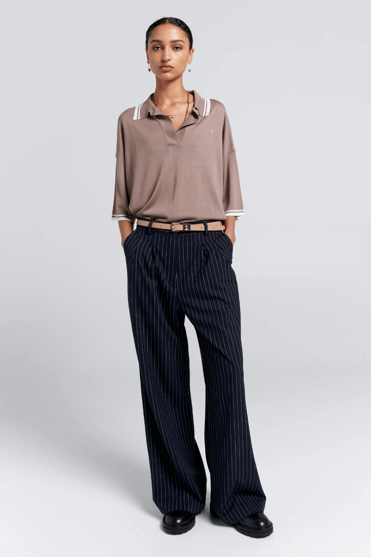 RELAX KNIT POLO TAUPE