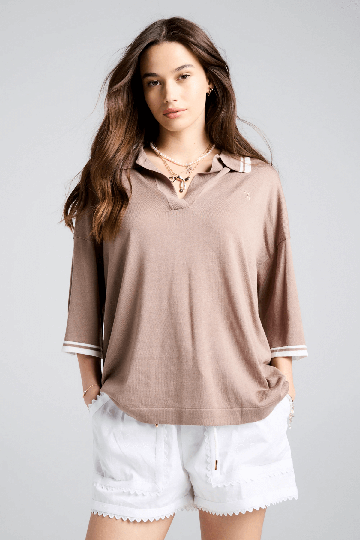 RELAX KNIT POLO TAUPE