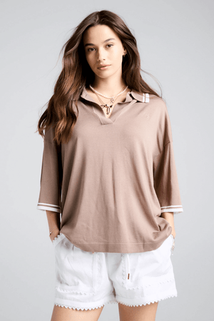 RELAX KNIT POLO TAUPE