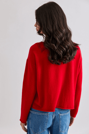 REVERSIBLE BUTTON CARDI POPPY