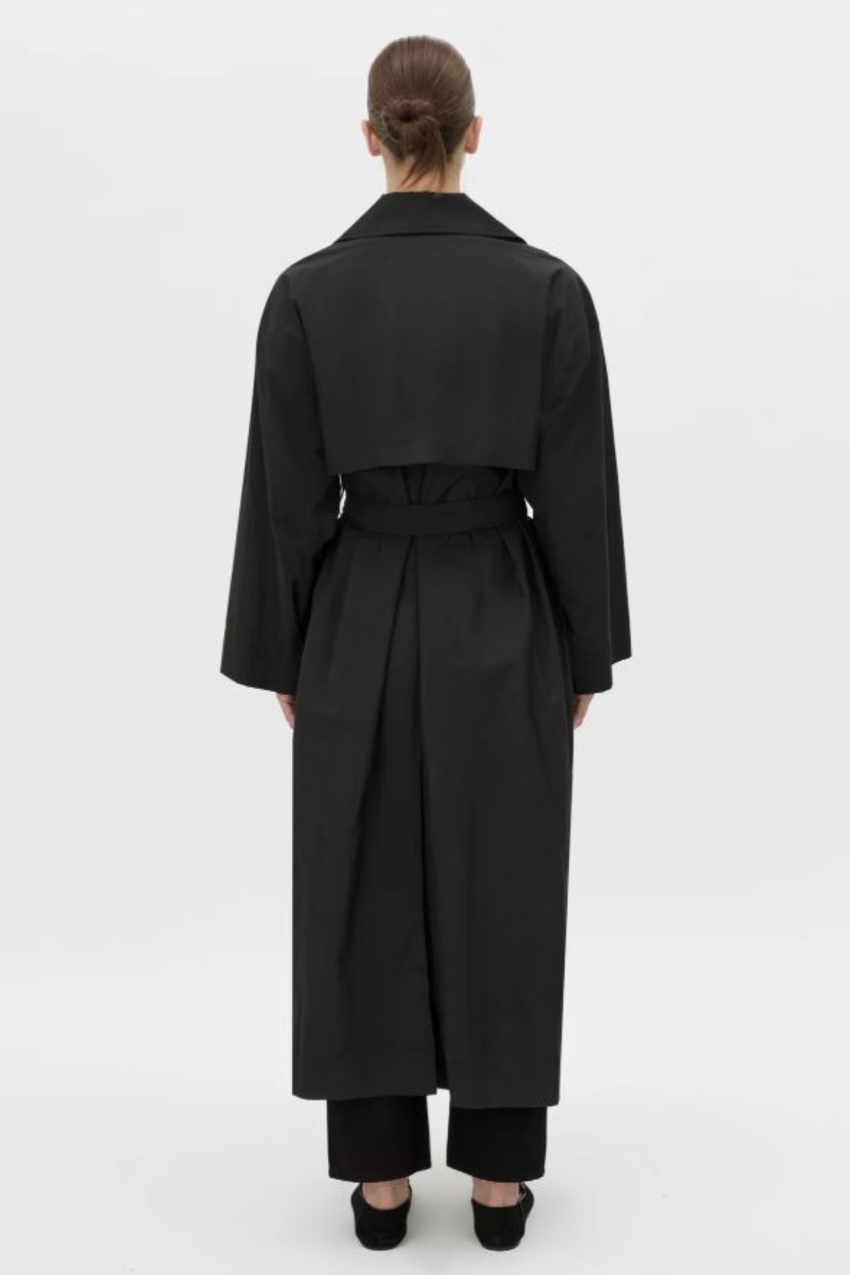RHIA SHEER FULL LENGTH TRENCH BLACK