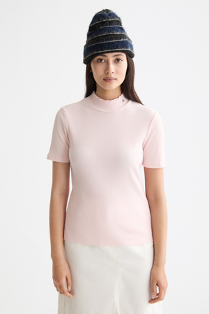 MOCK NECK RIB T-SHIRT BARELY THERE