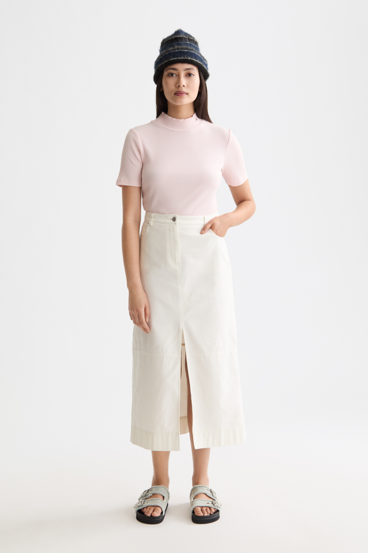 MOCK NECK RIB T-SHIRT BARELY THERE