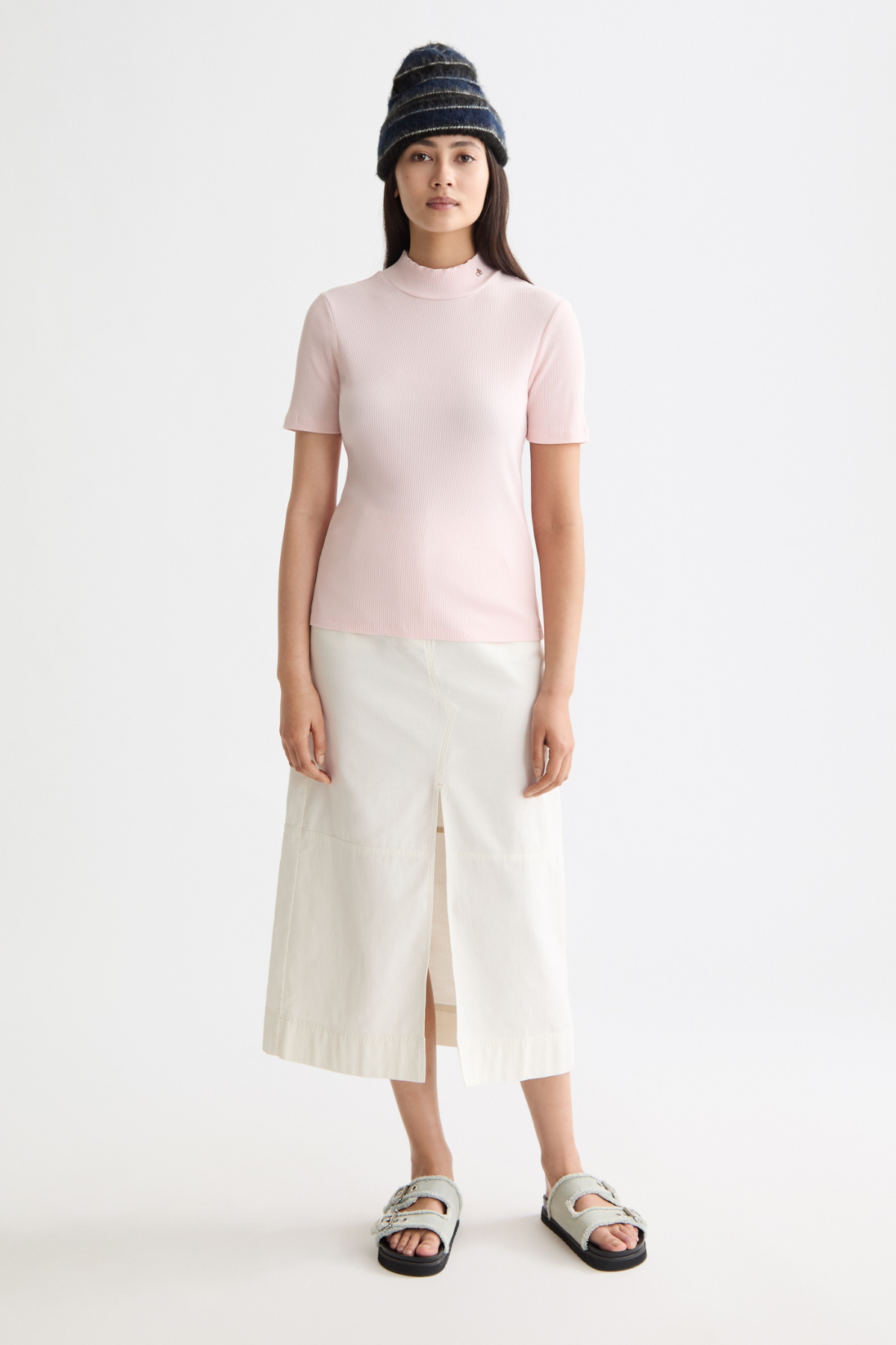 MOCK NECK RIB T-SHIRT BARELY THERE