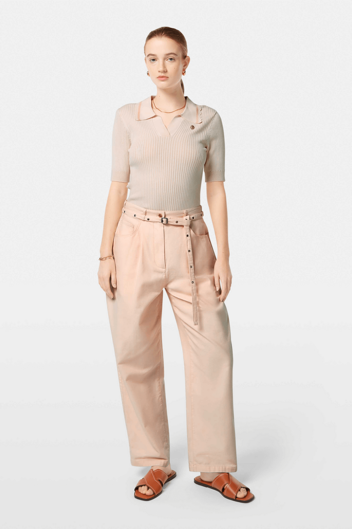 RIB POLO NECK PULLOVER SOFT ICE