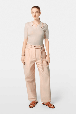 RIB POLO NECK PULLOVER SOFT ICE
