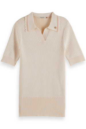 RIB POLO NECK PULLOVER SOFT ICE