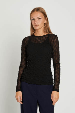 ROUND NECK BLOUSE BLACK