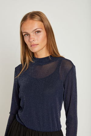 ROLL NECK BLOUSE DARK BLUE