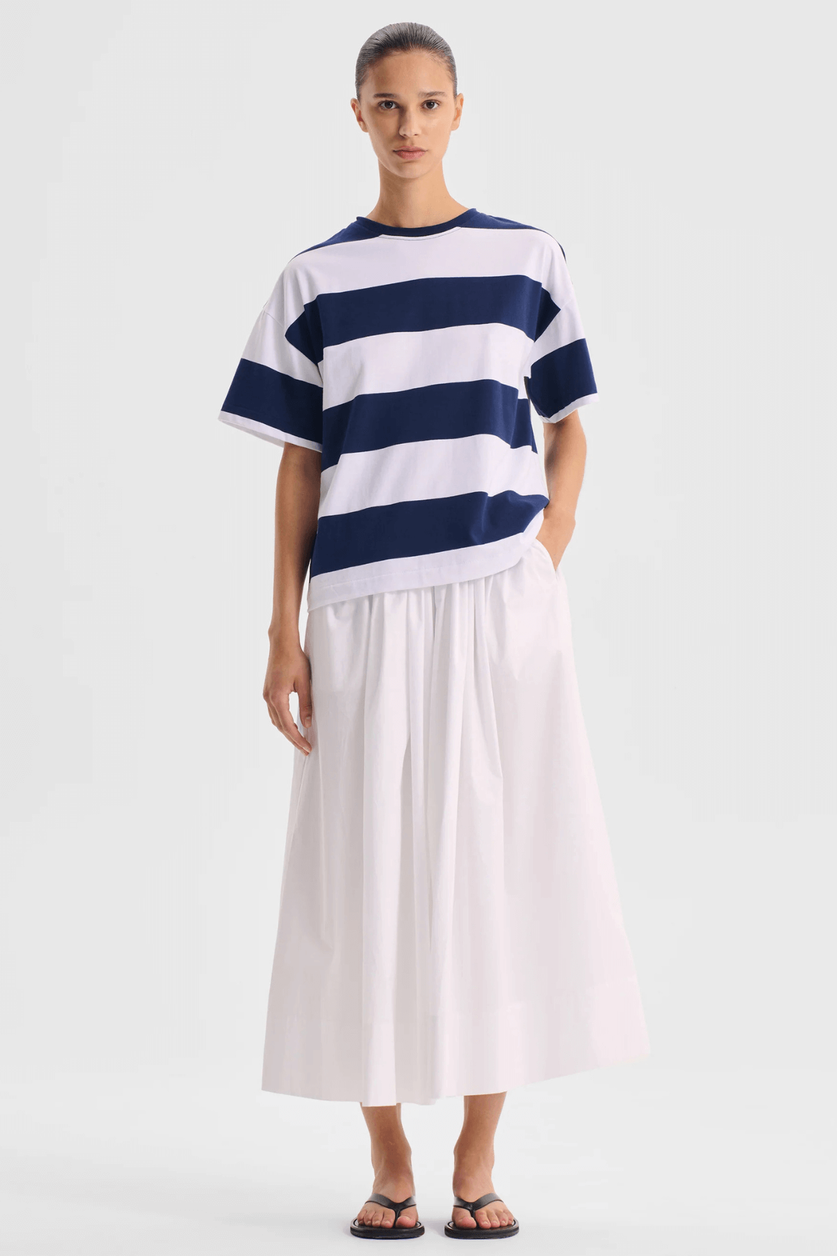 RORY STRIPE TEE NAVY