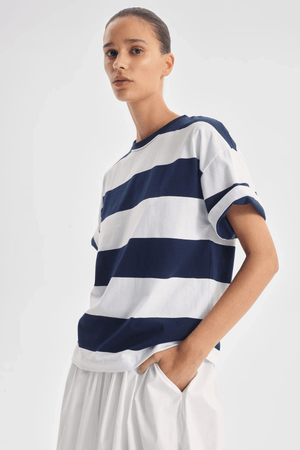RORY STRIPE TEE NAVY