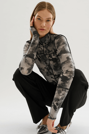 ROSALINA TOP PRINT GREY