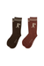 RUNAWAY GIRL SOCKS DARK BROWN/MAHOGANY/SAND