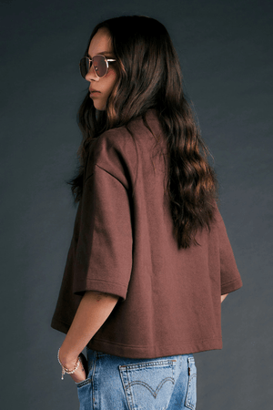 RUNAWAY ACADEMY TOP CHOCOLATE/GOLD