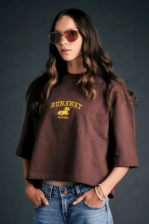 RUNAWAY ACADEMY TOP CHOCOLATE/GOLD