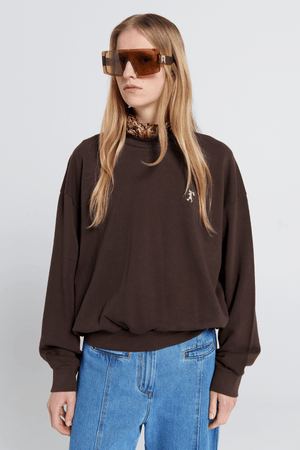 RUNAWAY GIRL CREWNECK SWEATSHIRT CHOCOLATE BROWN