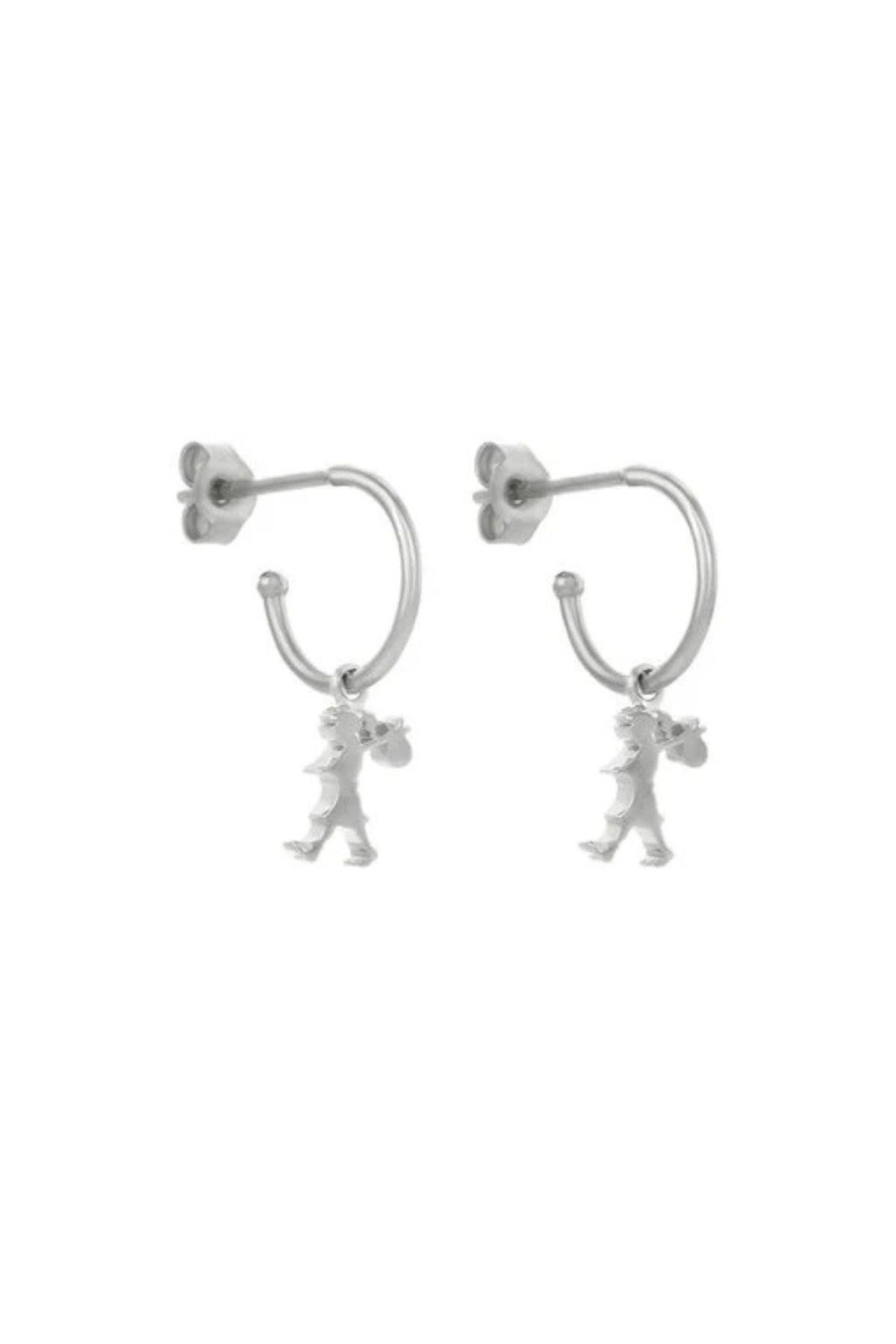 RUNAWAY GIRL HOOP EARRINGS SILVER