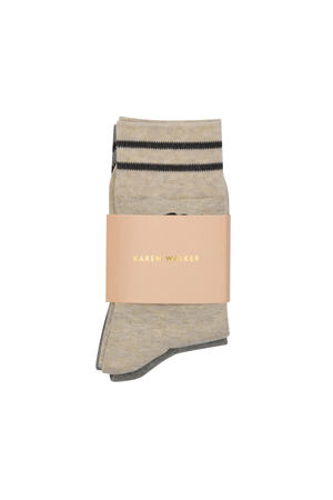 RUNAWAY GIRL SOCKS 2 PACK NATURAL/GREY/BLACK