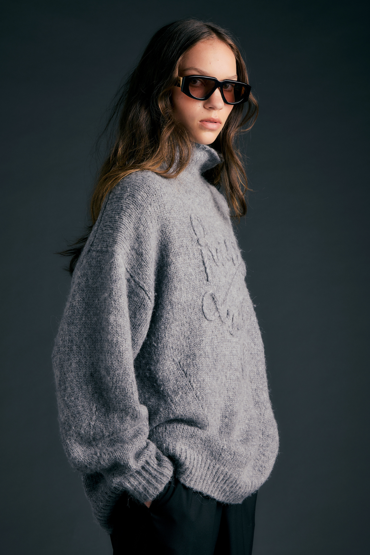 RUNAWAY ROPE SWEATER GREY MARLE