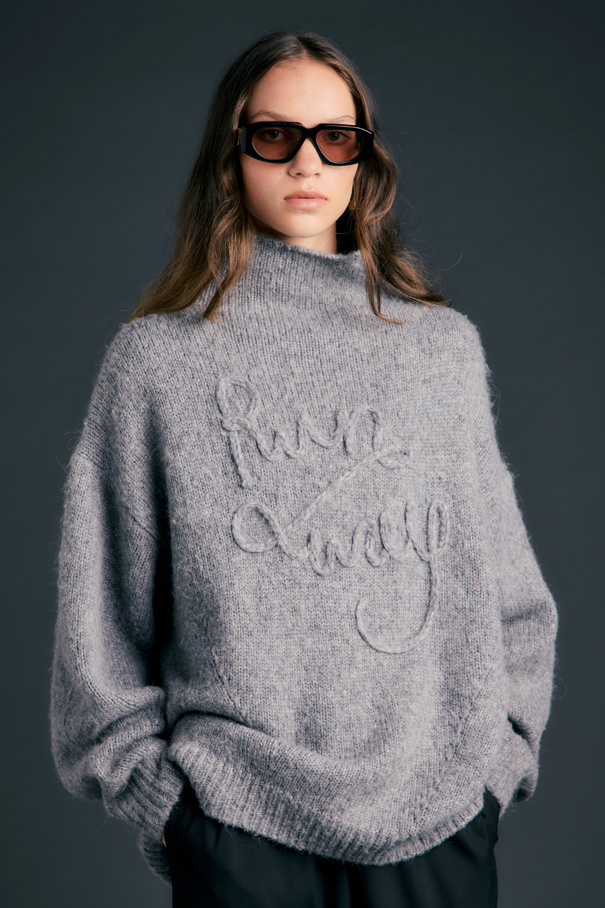 RUNAWAY ROPE SWEATER GREY MARLE