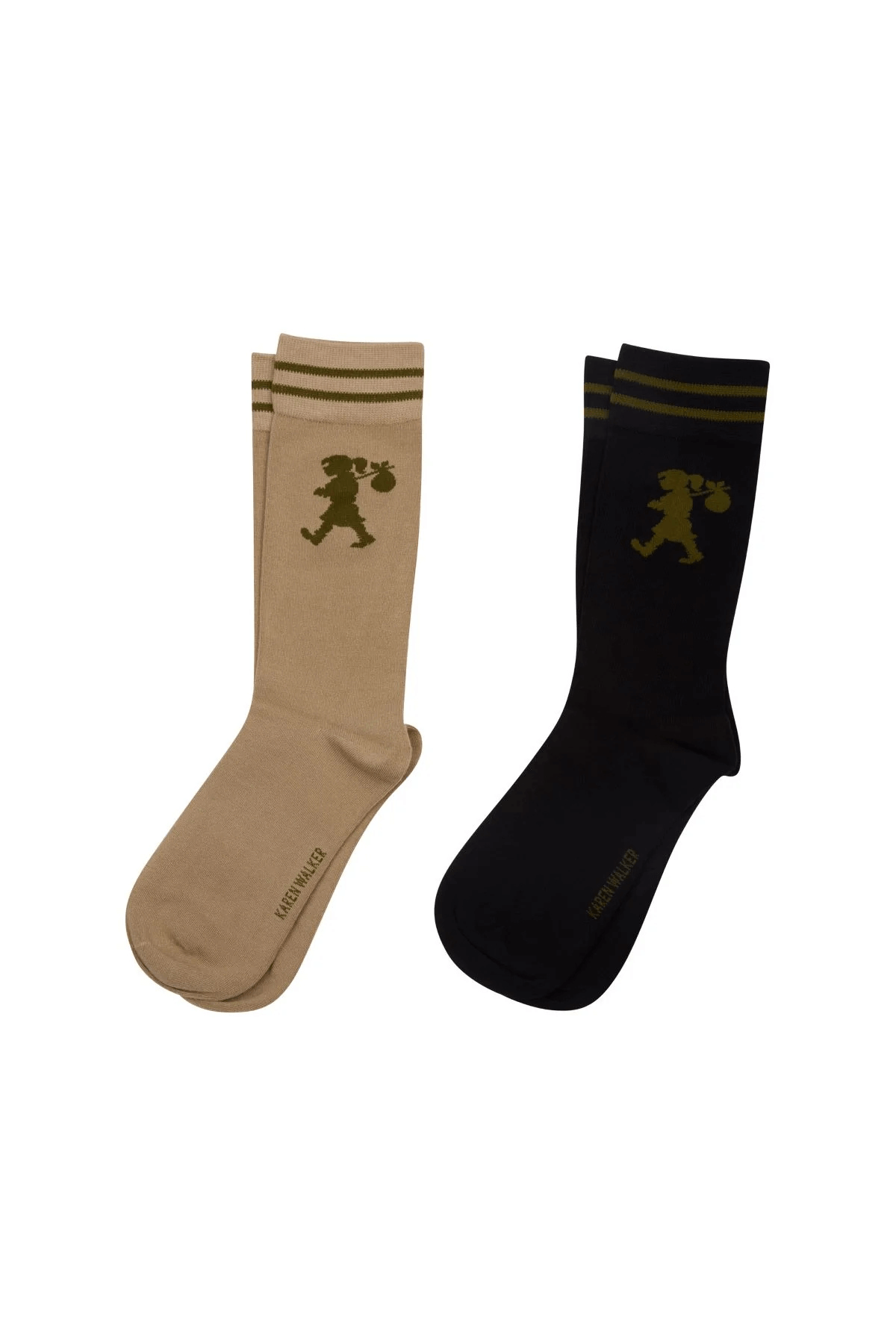 RUNAWAY GIRL SOCKS 2 PACK BLACK/SESAME