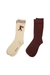 RUNAWAY GIRL SOCKS 2 PACK CREAM/MAHOGANY