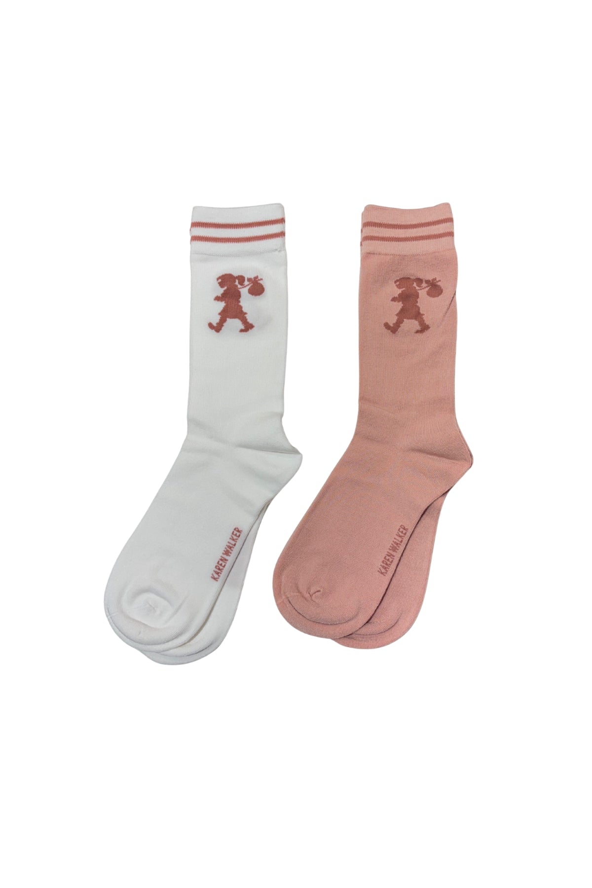 RUNAWAY GIRL SOCKS 2 PACK PINK/WHITE