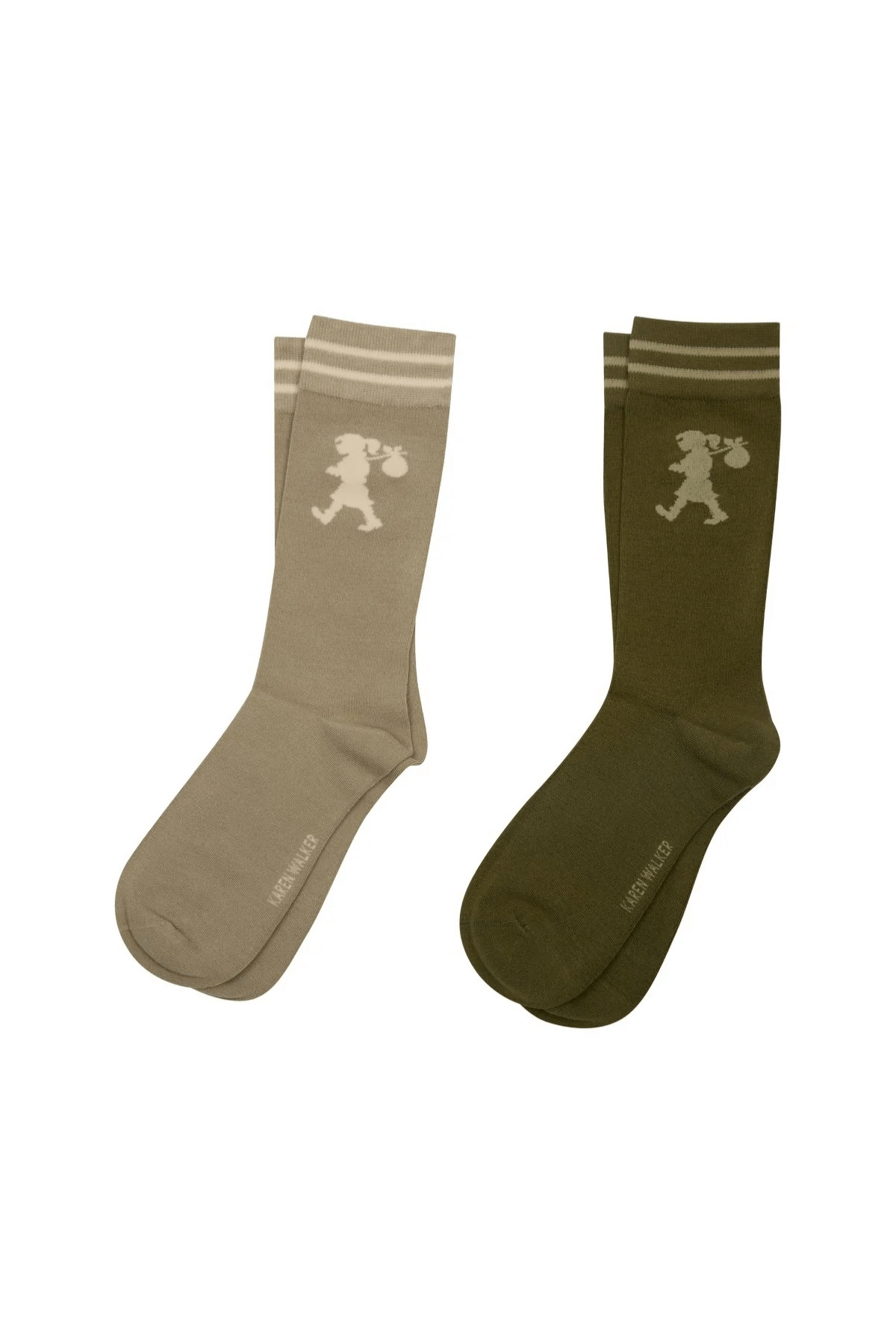 RUNAWAY GIRL SOCKS 2 PACK SAGE/OLIVE
