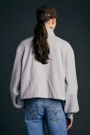 RUNAWAY ZIP FRONT SWEATSHIRT GREY MARLE