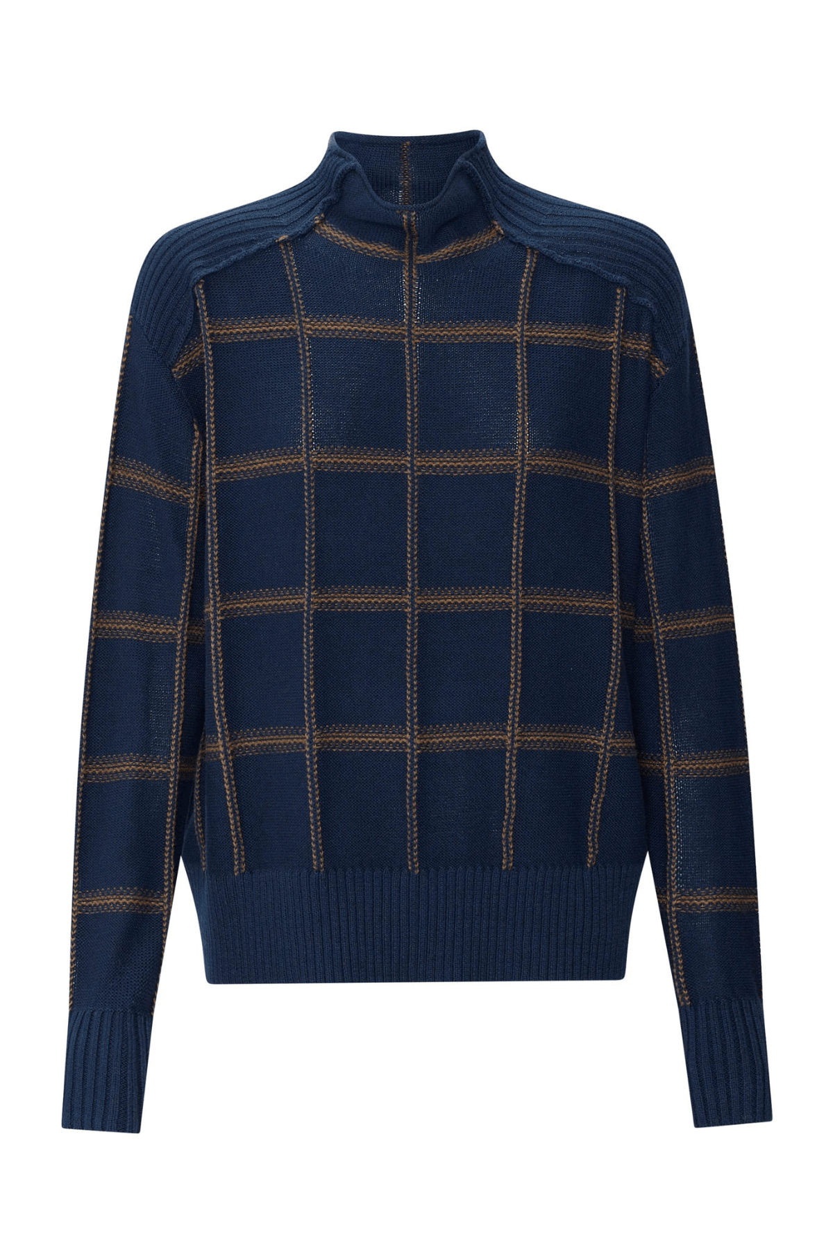 SABLE FUNNEL NECK KNIT INK/CHOC
