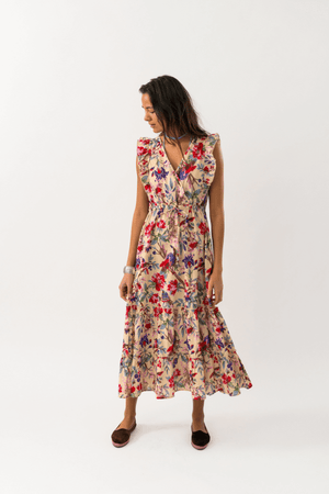 SAMO MIDI DRESS FOWER PRINT