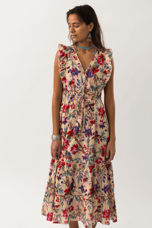 SAMO MIDI DRESS FOWER PRINT