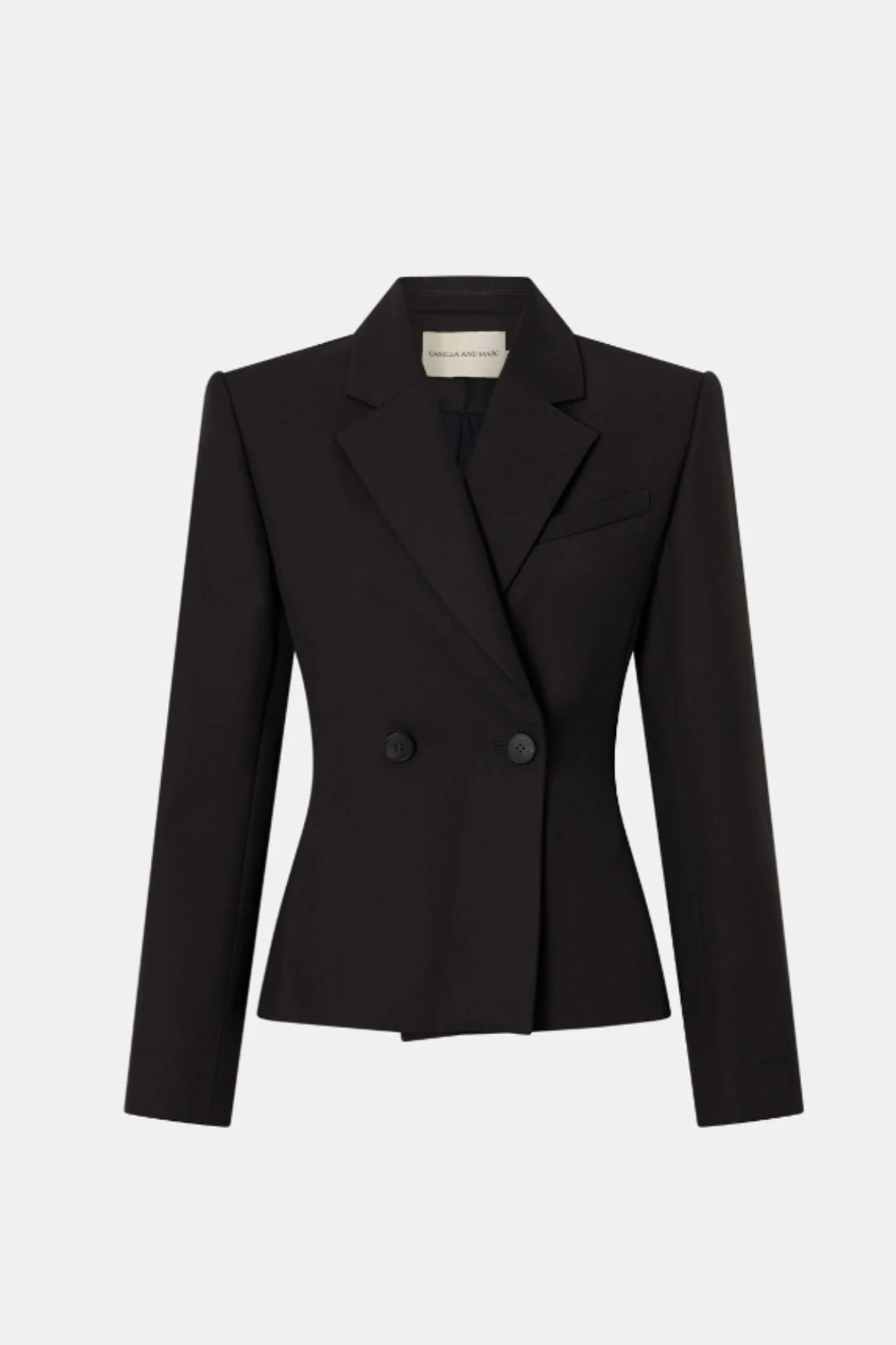 SAXONY FITTED CROPPED BLAZER ESPRESSO PINDOT