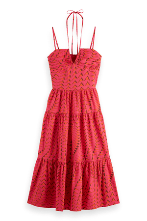 SEERSUCKER MIDI DRESS HOUSE OF MIRRORS PINK