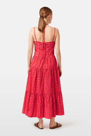 SEERSUCKER MIDI DRESS HOUSE OF MIRRORS PINK