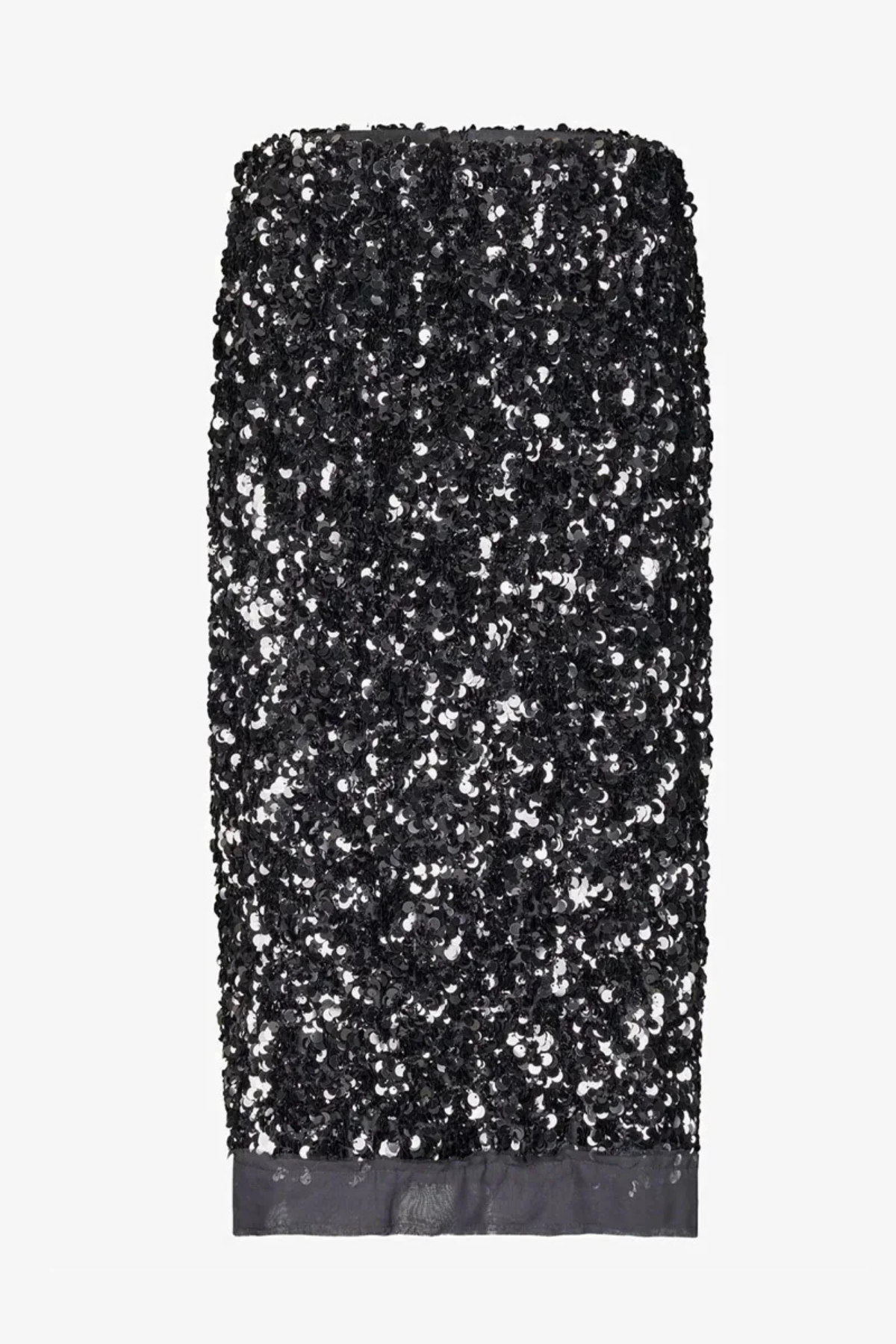 SHINY SEQUIN SKIRT GREY METAL