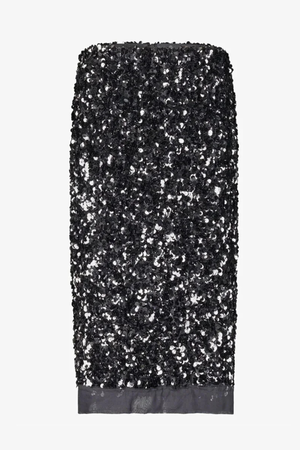 SHINY SEQUIN SKIRT GREY METAL