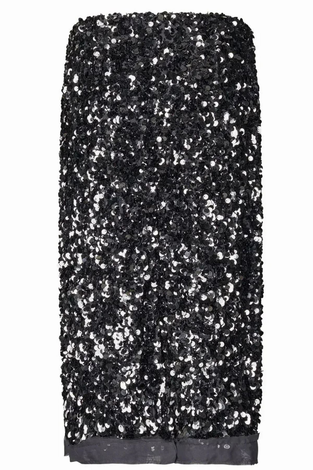SHINY SEQUIN SKIRT GREY METAL