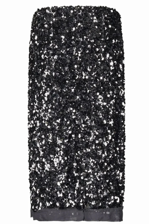 SHINY SEQUIN SKIRT GREY METAL